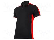 Polo shirt; Size: XL; black-red; 190g/m2 LAHTI PRO