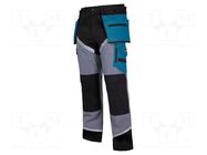 Dungarees; Size: XL; black-grey-turquoise; 270g/m2 LAHTI PRO