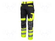 Dungarees; Size: S; black/yellow; warning,slim-fit; 270g/m2 LAHTI PRO