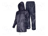 Rainproof set; Size: M; navy blue; with a hood; Kit: jacket,pants LAHTI PRO