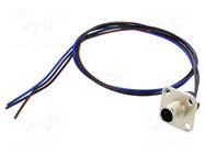 Connector: M12; socket; male; 4A; 250V; PIN: 3; IP67; straight; cables LUTRONIC
