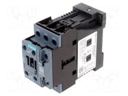 Contactor: 3-pole; NO x3; Auxiliary contacts: NO + NC; 24VDC; 9A SIEMENS