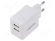 Power supply: switching; 5VDC; 2.4A; Out: USB A; 12W; 230VAC; 0÷40°C LOGILINK