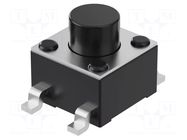 Microswitch TACT; SPST-NO; Pos: 2; 50mA/12VDC; SMT; 2.55N; 4.5mm GCT