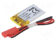 Re-battery: Li-Po; 3.7V; 85mAh; cables,JST SYP-02T-1 socket AKYGA BATTERY