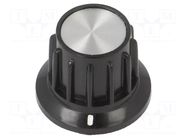 Knob; with flange; Øshaft: 6.35mm; screw TE Connectivity