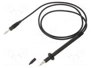 Test lead; 60VDC; 30VAC; 16A; probe tip,banana plug 4mm; Len: 1m HIRSCHMANN T&M