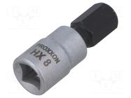 Socket; hex key,socket spanner; HEX 8mm; 1/4" PROXXON