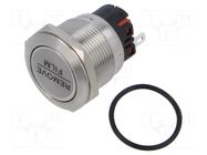 Switch: vandal resistant; Pos: 2; SPDT; 1A/220VAC; IP65; ON-(ON) ONPOW