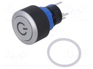 Switch: push-button; Pos: 2; SPDT; 0.5A/220VAC; 1A/24VDC; ON-(ON) ONPOW
