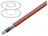 Wire; 2x2x22AWG; stranded; Cu; FEP; red; -70÷200°C; 300V; CPR: Eca BELDEN