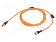 Cable: for sensors/automation; M12; PIN: 4; 3m; plug; 230VDC; 230VAC LUMBERG AUTOMATION