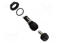 Fuse holder with cover; 5x20mm; 16A; on panel; black; HTB; 250VAC EATON/BUSSMANN