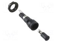 Fuse holder with cover; 16A; 250VAC; HTB; on panel; black; UL94V-0 EATON/BUSSMANN