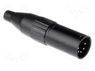 Connector: XLR; plug; male; AC; 7.5A; 133V; PIN: 5; IP40; straight AMPHENOL