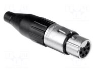 Connector: XLR; plug; female; AC; 7.5A; 133V; PIN: 6; IP40; straight AMPHENOL