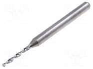 Drill bit; Ø: 1.3mm; carbon steel; PCB; Socket size: 3.175mm; 1/8" BUNGARD