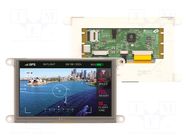 Display: TFT; 5"; 800x480; 520BSRAM,8MBPSRAM,16MBFLASH; 510cd/m2 4D Systems