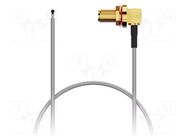 Cable; IPEX MHF 5L,RP-SMA female; grey; angled,with o-ring seal GCT