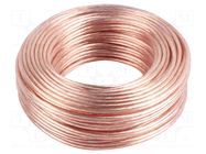 Wire: loudspeaker cable; 2x4mm2; stranded; CCA; transparent; 300V LANBERG