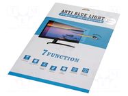 Anti Blue Light Filter; natural (transparent); Thk: 0.5mm; 27" QOLTEC