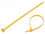 Cable tie; with a metal clasp; L: 223mm; W: 7mm; yellow; polyamide ABB