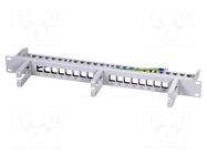Patch panel; patch panel; rack; grey; Number of ports: 16 LOGILINK