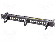 Patch panel; patch panel; rack; black; Number of ports: 16 LOGILINK