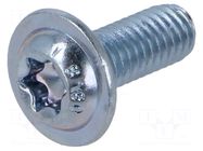 Screw; with flange; M6x16; 1; Head: button; Torx®; TX30; steel; zinc BOSSARD