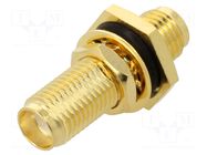 Coupler; SMA female x2; Insulation: PTFE; 50Ω; brass; 6GHz; IP67 GCT