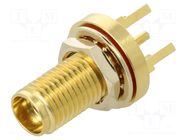 Connector: SMA; socket; female; straight; THT; PTFE; gold-plated GCT