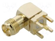 Connector: RP-SMA; socket; male; angled; THT; on PCBs; PTFE GCT