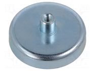 Magnet: permanent; hard ferrite; 125N; Ø: 40mm; H: 16.5mm; steel ELESA+GANTER