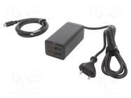 Power supply: switching; 5÷20VDC; Out: USB A,USB C socket x2; 67W BASEUS