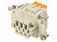 Connector: HDC; contact insert; female; CDSH NC; PIN: 6; 6A; 600V ILME