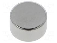 Magnet: permanent; neodymium; 135N; Ø: 23mm; H: 12mm ELESA+GANTER