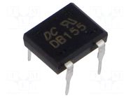 Bridge rectifier: single-phase; 600V; If: 1.5A; Ifsm: 50A; DB-1; THT DC COMPONENTS