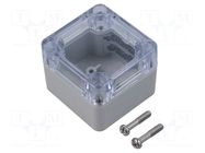 Enclosure: multipurpose; X: 50mm; Y: 52mm; Z: 40mm; 1554; light grey HAMMOND