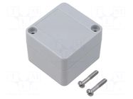 Enclosure: multipurpose; X: 50mm; Y: 52mm; Z: 40mm; 1555; light grey HAMMOND