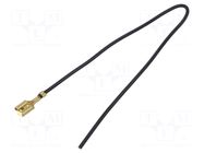 Cable with crimped terminals; H05V-K; 0.5mm2; black; 250mm; flat CHEVAL