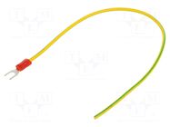 Cable with crimped terminals; H05V-K; 1mm2; yellow-green; 250mm CHEVAL