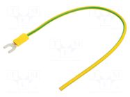 Cable with crimped terminals; H07V-K; 4mm2; yellow-green; 250mm CHEVAL