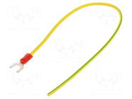 Cable with crimped terminals; H05V-K; 1mm2; yellow-green; 250mm CHEVAL