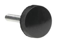 KNOB, ROUND KNURLED, THREADED, 20.57MM