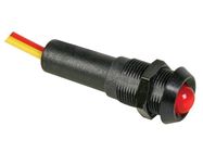 FLASHING LED LAMP 12V RED - BLACK HOUSING