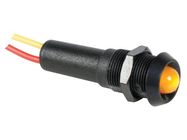 FLASHING LED LAMP 12V YELLOW - BLACK HOUSING