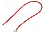 Cable with crimped terminals; H07V-K; 1.5mm2; red; 250mm; ring CHEVAL