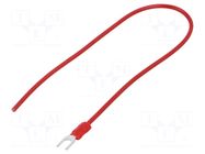 Cable with crimped terminals; H05V-K; 0.75mm2; red; 250mm; fork CHEVAL