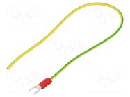 Cable with crimped terminals; H05V-K; 0.75mm2; yellow-green CHEVAL