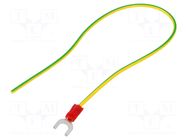 Cable with crimped terminals; H05V-K; 0.75mm2; yellow-green CHEVAL